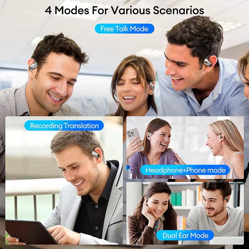 Openairultra AI Translation Real Time 3-In-1 Translator Earbuds 145 Languages & Accents Bluetooth 5.4 Translating Earphones