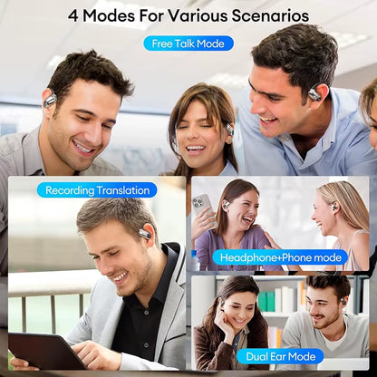 Openairultra AI Translation Real Time 3-In-1 Translator Earbuds 145 Languages & Accents Bluetooth 5.4 Translating Earphones