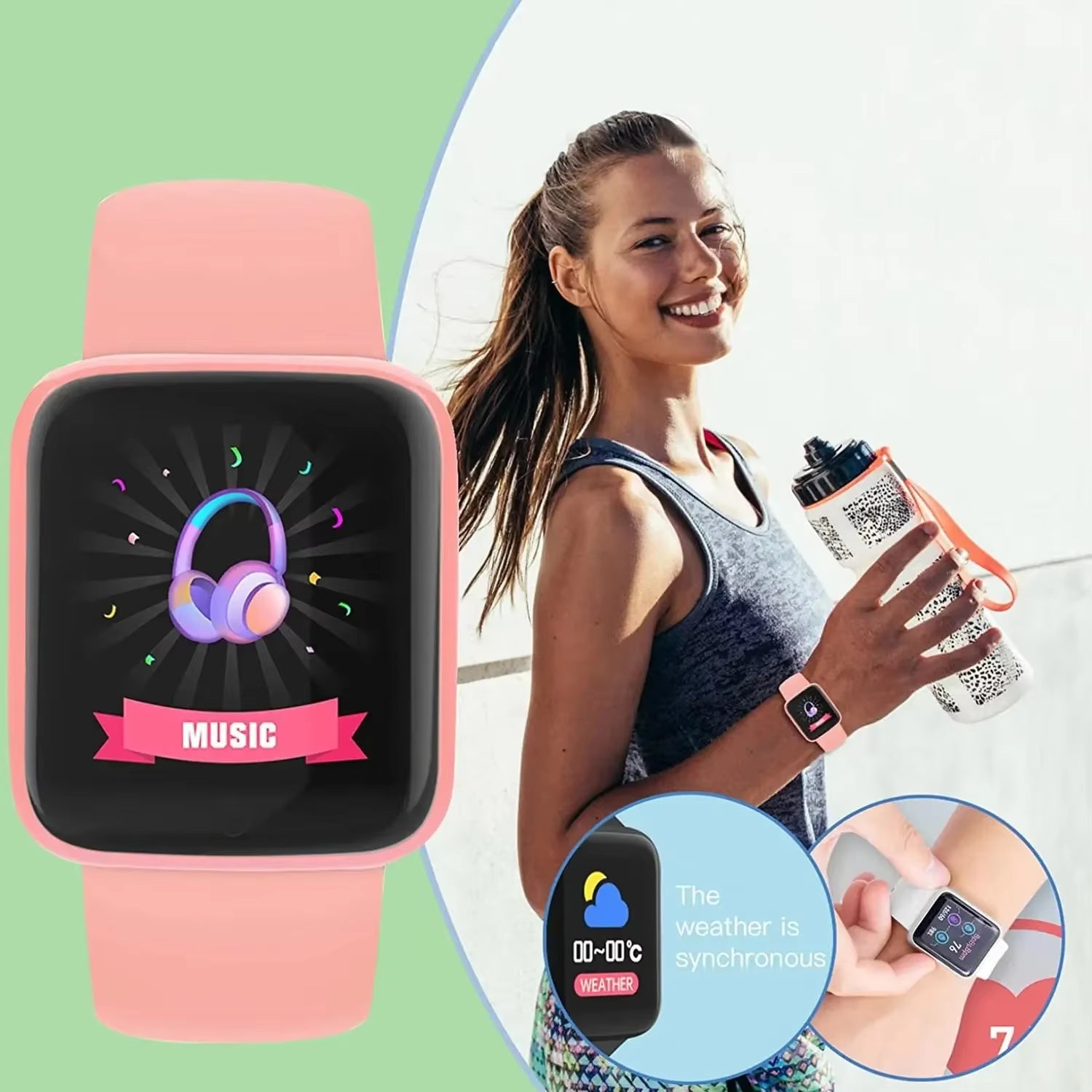 Multifunctional Smart Watch for Men and Women,Bluetooth Connected Phone,Music,Fitness Sports Bracelet,Sleep Monitor,Smartwatch