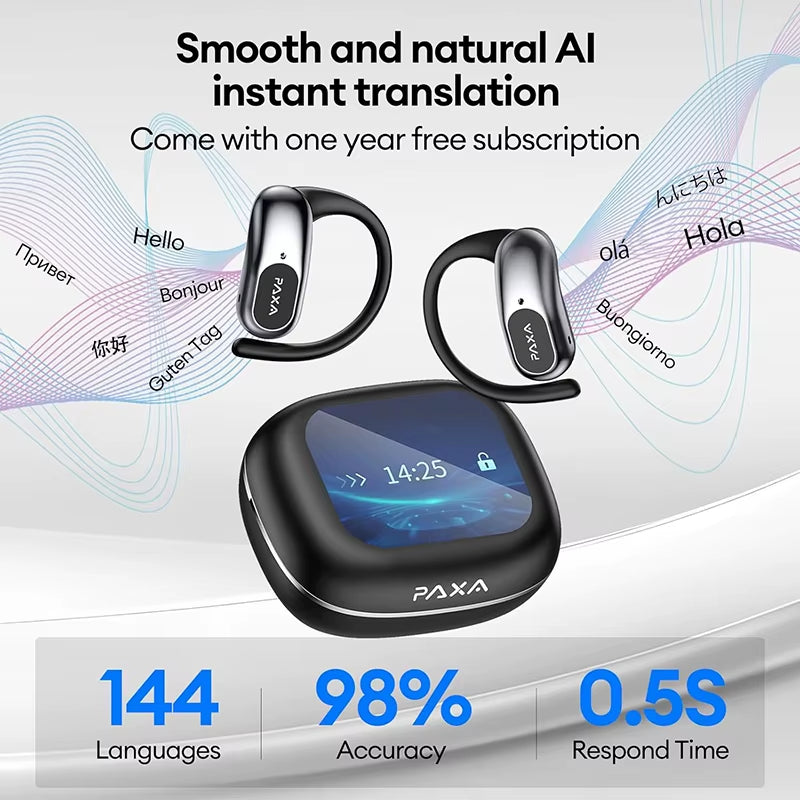 Openairultra AI Translation Real Time 3-In-1 Translator Earbuds 145 Languages & Accents Bluetooth 5.4 Translating Earphones