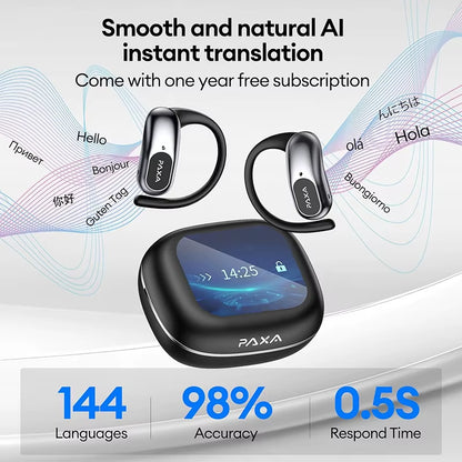 Openairultra AI Translation Real Time 3-In-1 Translator Earbuds 145 Languages & Accents Bluetooth 5.4 Translating Earphones